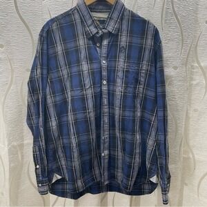 Fellows League of Legends Shirt Mens XXL Blue Black Plaid Long‎ Sleeve Excellent